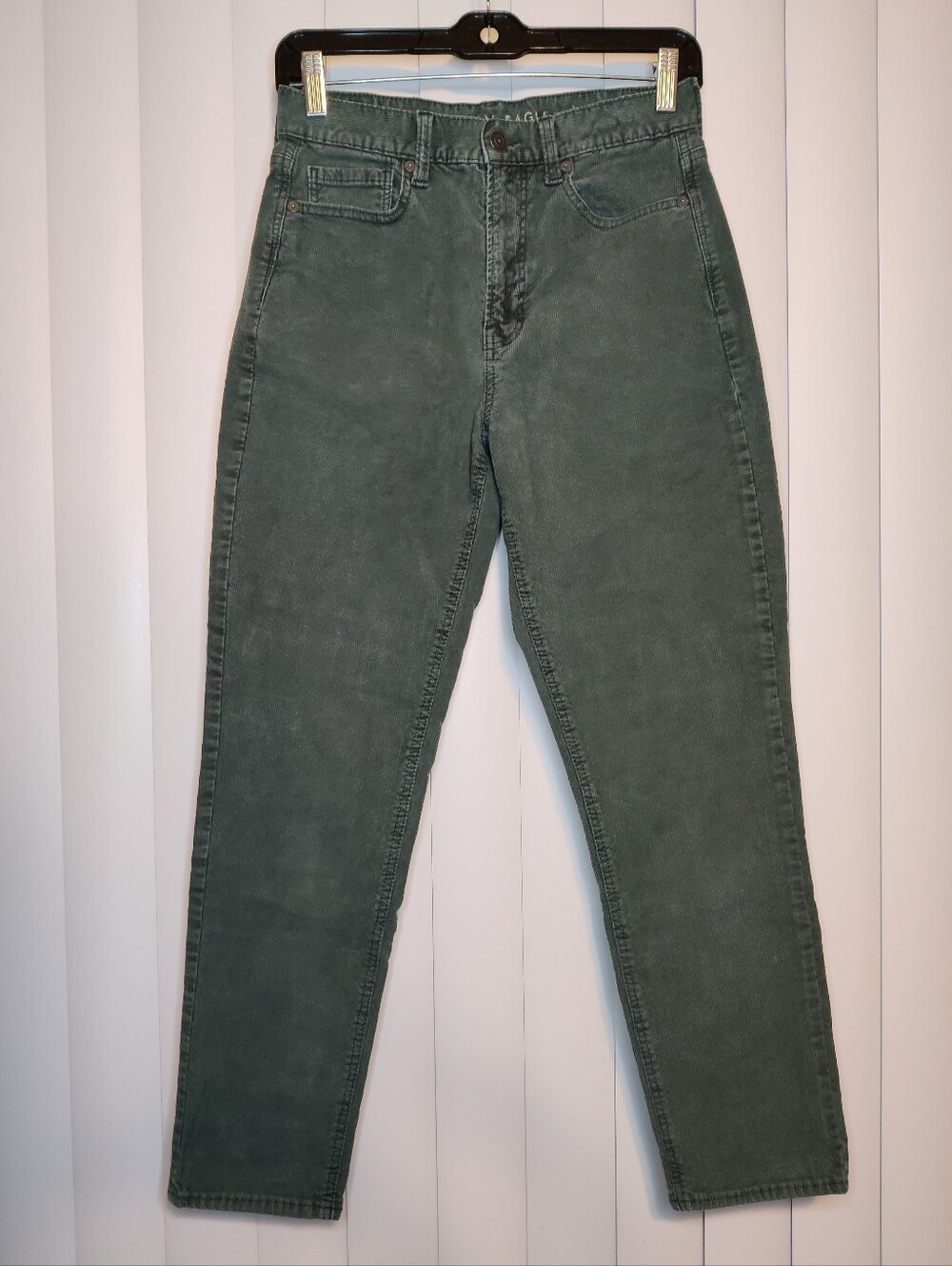 American Eagle Outfitters Super Stretch Corduroy Mom Jeans Dark Green